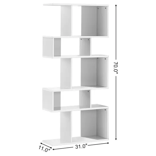 5 Cubes Ladder Shelf Corner Bookshelf Display Rack Bookcase White {3}