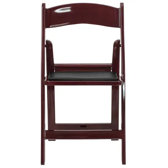 Emma and Oliver Set of 4 800 lb Weight Capacity Indoor/Outdoor Resin Folding Chairs Red Mahogany {3}