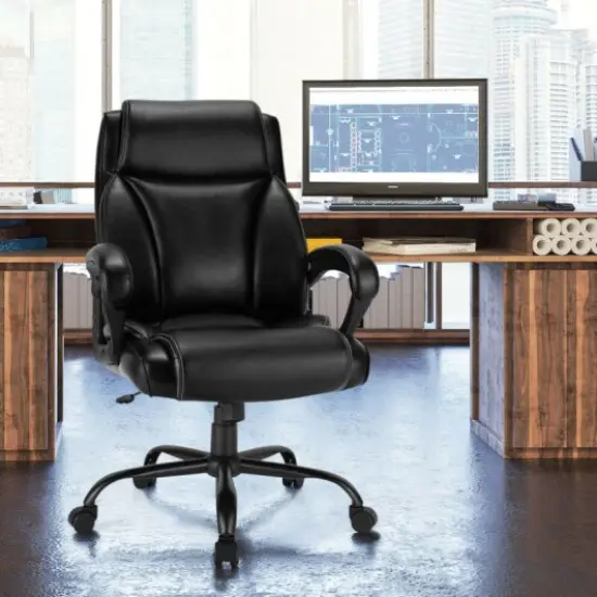 400 Pounds Big and Tall Adjustable High Back Leather Office Chair Task Chair {3}