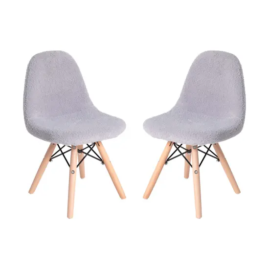 Merrick Lane Set of 2 Children's Lyon Faux Shearling Accent Chairs, Modern Accent Chair For Bedroom, Entryway, and Living Room Off-White {6}