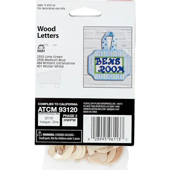 Plaid Wood Surfaces 60/Pkg-Cursive Letters {3}