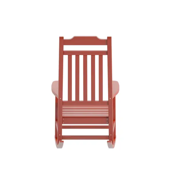 Merrick Lane Set of 2 HillfordPoly Resin Indoor/Outdoor Rocking Chairs Red {4}