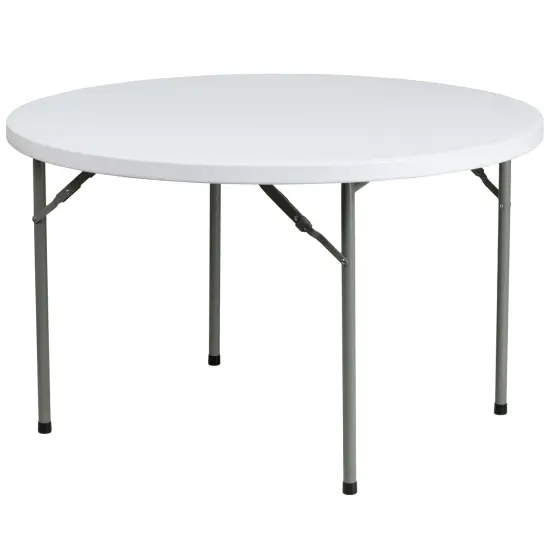 Emma and Oliver 4-Foot Round Plastic Folding Table Granite White {1}