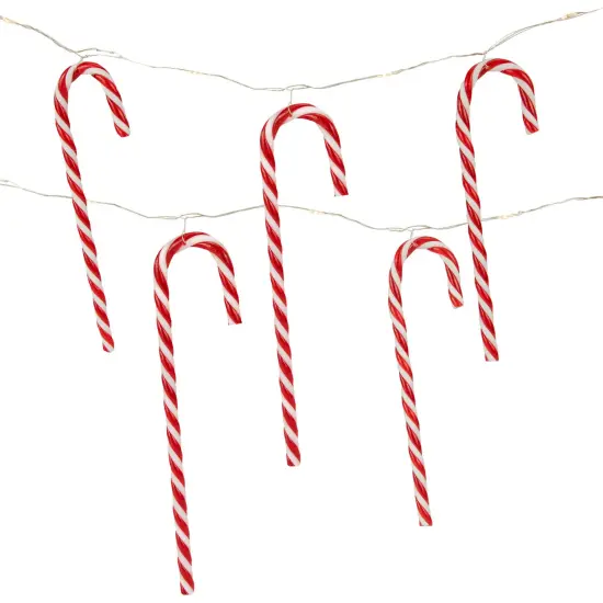 Northlight LED Micro Fairy Candy Cane Christmas Lights - 3' Clear Wire - 10ct Red {3}