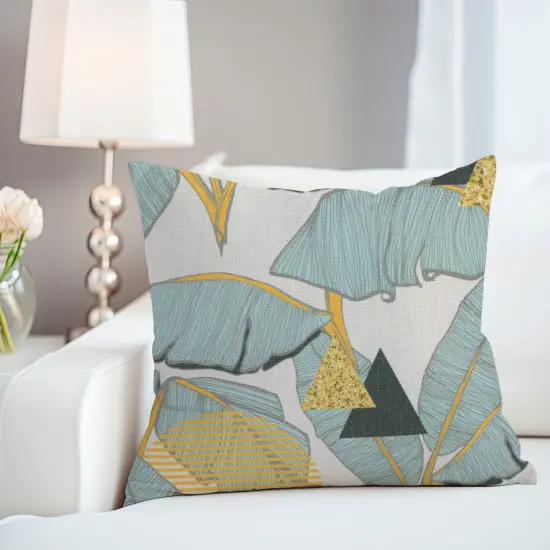 Northlight 18" Green and Yellow Tropical Banana Leaf Square Throw Pillow {4}