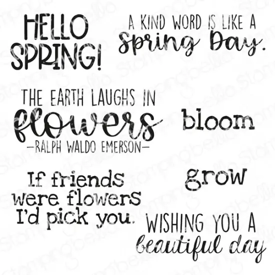 Stamping Bella Cling Stamps-Hello Spring Sentiment {1}