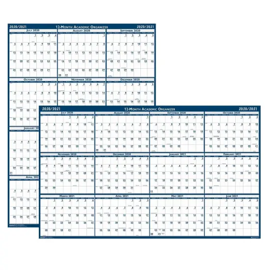 Laminated Wipe Off Wall Academic Calendar, Reversible, 18" x 24" {1}