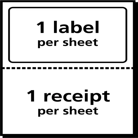 Avery Shipping Labels w/Paper Receipts and TrueBlock Technology for Inkjet Printers 5-1/16 x 7-5/8, Pack of 25 (8127) {4}