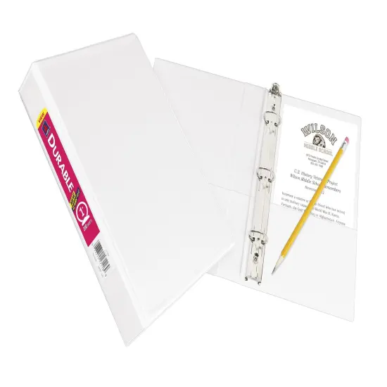 Avery Mini Durable View Binder, 1" Round Rings, 175-Sheet Capacity, 5-1/2" x 8-1/2", DuraHinge, White (17116) {1}