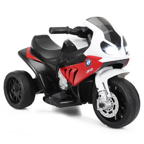 6V Kids 3 Wheels Riding Electric Motorcycle with Music and Headlights Perfect for Birthday or Christmas Black {7}