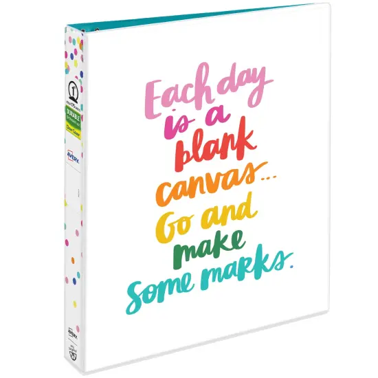 Avery + Amy Tangerine Designer Collection Binder, 1" Round Rings, 175-Sheet Capacity, Blank Canvas (28323) {1}