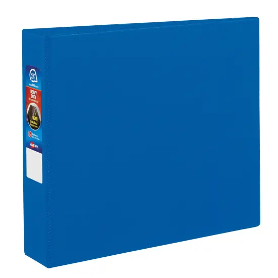 Avery Heavy-Duty Binder, 1-1/2" One-Touch Rings, 400-Sheet Capacity, DuraHinge, Blue (79885) {1}
