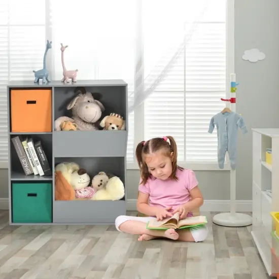 Kids Toy Storage Cabinet Shelf Organizer -Gray Grey {4}