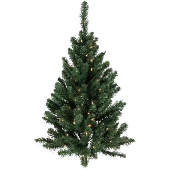 Northlight 3' Pre-Lit Buffalo Fir Artificial Christmas Wall or Door Tree, Clear AlwaysLit Lights Green {1}