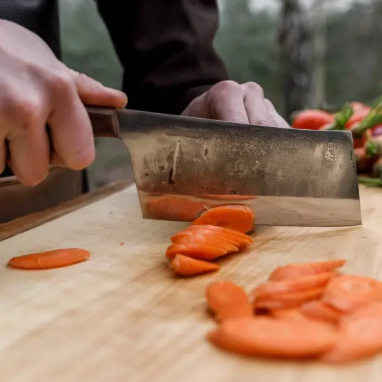 Petromax Hand Sharpened Cleaver Knife with Stainless Steel Blade and Hardwood Handle, Knives for Indoor or Outdoor Kitchen and Camping {5}