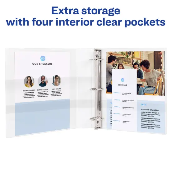 Avery Economy View 3 Ring Binders, 1.5" Round Rings, 4 White Binders (19201) {3}