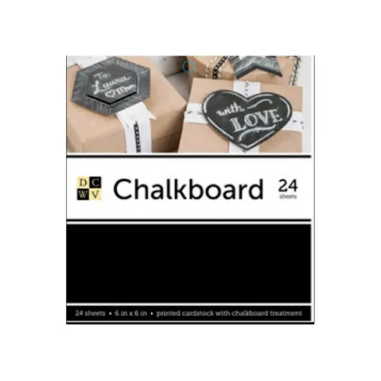DCWV&reg;️ CHALKBOARD PAD BLACK 6"X6" 24/PKG PS-016-00015 {2}