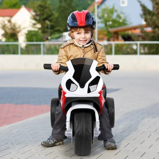 6V Kids 3 Wheels Riding Electric Motorcycle with Music and Headlights Perfect for Birthday or Christmas Red {4}