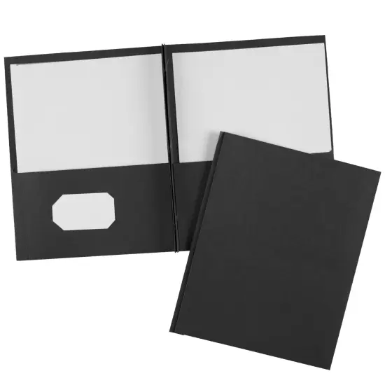 Avery Two Pocket Folders with 3 Prong Fasteners, Holds 70 Sheets, 25 Black Folders (47978) {1}