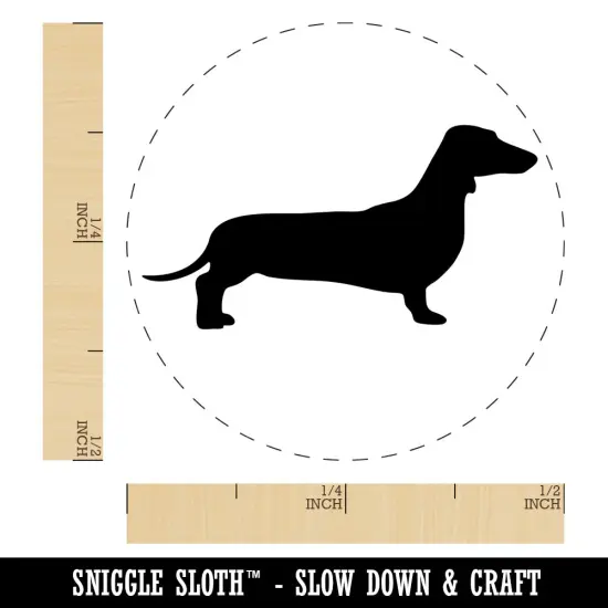Smooth Haired Dachshund Dog Solid Self-Inking Rubber Stamp for Stamping Crafting Planners Purple {1}
