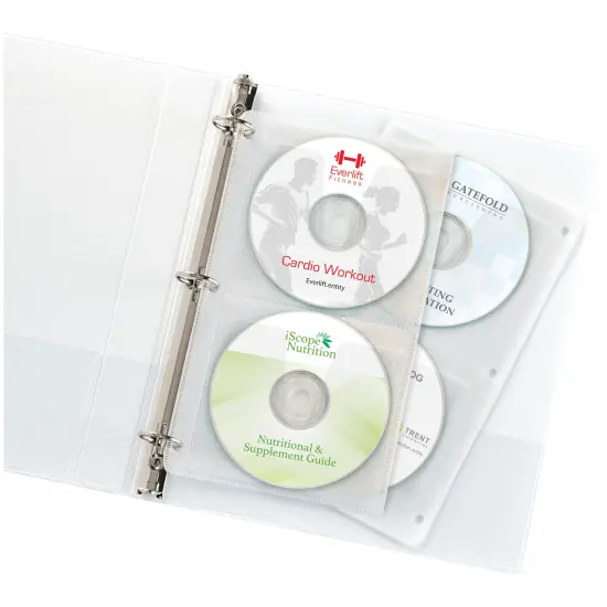 Avery Clear DVD Storage Sleeves for 3 Ring Binder, Two-Sided, Pack of 5 Holds 20 CD/DVDs Total (75263) {3}