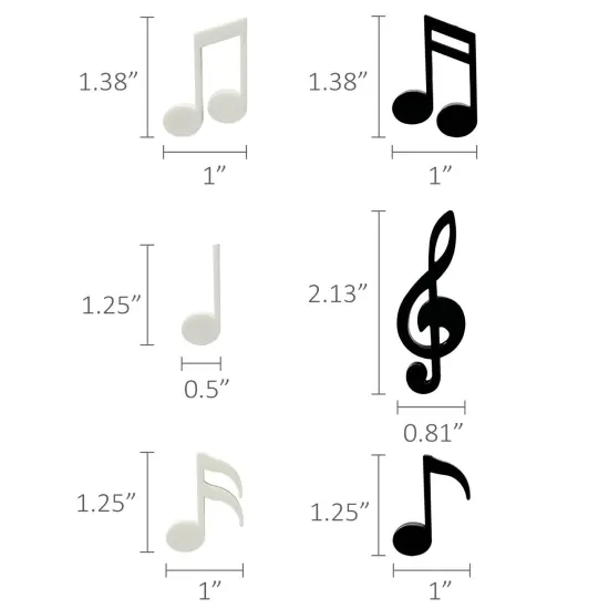 Wrapables Novelty Refrigerator Magnets for Kitchen, Whiteboards, Cabinets, and Lockers (Set of 12) Musical Notes {2}