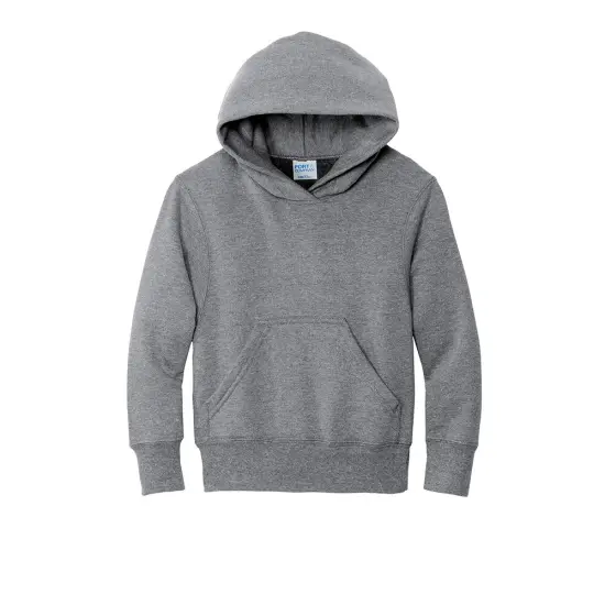 Port & Company&reg; Youth Core Fleece Pullover Hooded Sweatshirt Athletic Heather {1}