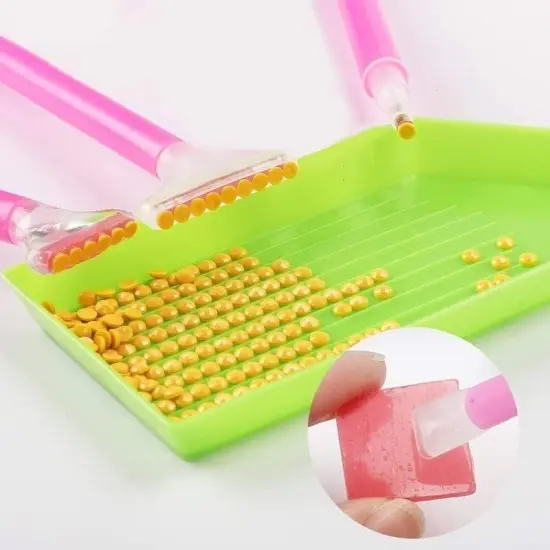 127 Pieces 5D Diamonds Painting Tools and Accessories Kits with Multiple Sizes Painting Pens,Diamond Painting Storage,Tray,Wax for Diamond Painting Art (127 Pieces) {7}