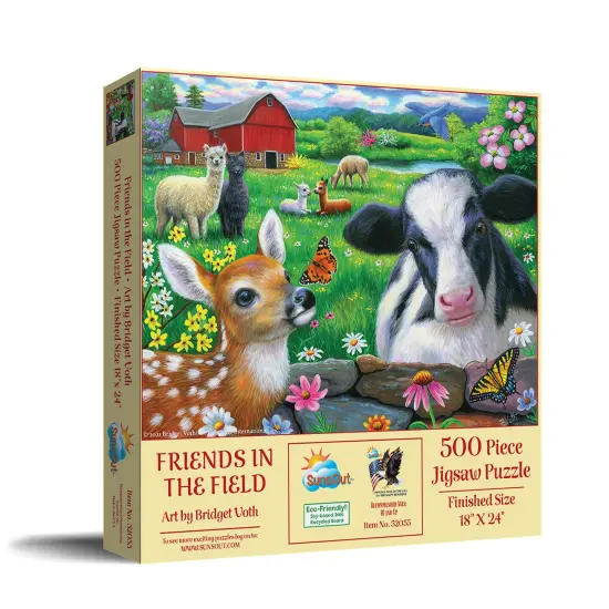 Sunsout Friends in the Field 500 pc Jigsaw Puzzle 52055 {3}