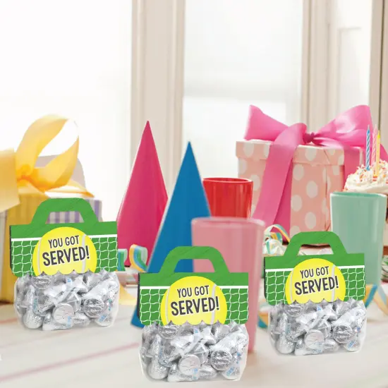 Big Dot of Happiness You Got Served Tennis DIY Baby Shower or Tennis Ball Birthday Party Clear Goodie Favor Bag Labels Candy Bags with Toppers 24 Ct {7}