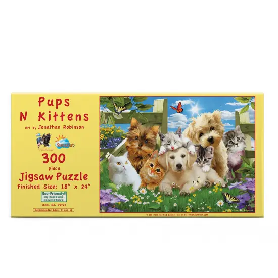 Sunsout Pups n kittens 300 pc Jigsaw Puzzle 54923 {4}