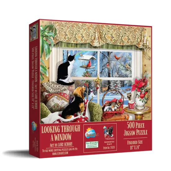 Sunsout Looking Through a Window 500 pc Christmas Jigsaw Puzzle 35233 {3}