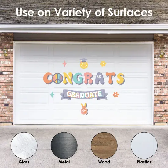 Big Dot of Happiness Groovy School Graduation Party Photo Backdrop - Wall Decals {4}