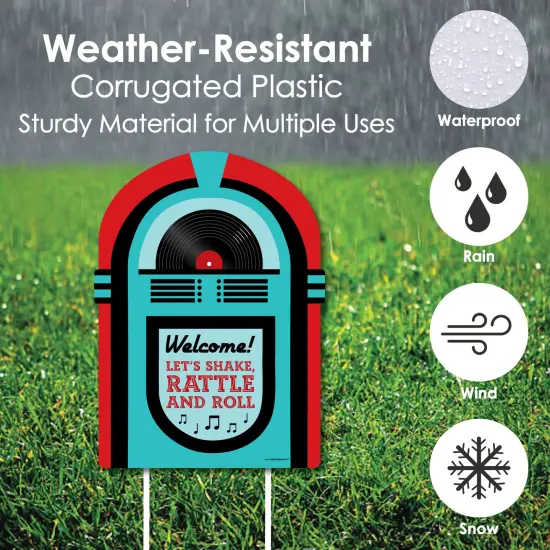 Big Dot of Happiness 50's Sock Hop - Party Decorations - 1950s Rock N Roll Party Welcome Yard Sign {4}