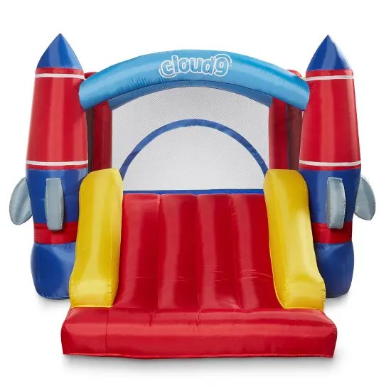 Cloud 9 Inflatable Bounce House and Blower, Rocket Theme Bouncer for Kids with Slide, Includes Stakes and Repair Patches {3}