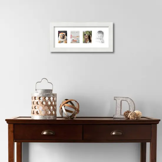 ArtToFrames Collage Photo Picture Frame with 4 - 2.5x3.5 inch Openings, Framed in White with Over 62 Mat Color Options and Regular Glass (CSM-3966-20) {2}