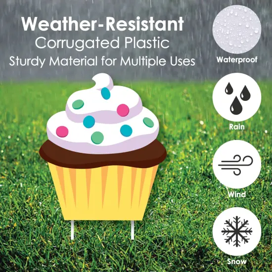 Big Dot of Happiness Sweet Shoppe - Yard Sign & Outdoor Lawn Decorations - Candy and Bakery Birthday Party or Baby Shower Yard Signs - Set of 8 {4}