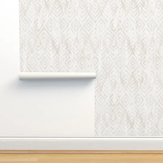 Peel & Stick Wallpaper 2FT Wide Rustic Geometric Ikat Custom Removable Wallpaper by Spoonflower {2}