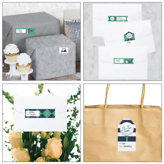 Big Dot of Happiness Par-Tee Time - Golf - Assorted Birthday or Retirement Party Gift Tag Labels - To and From Stickers - 12 Sheets - 120 Stickers {7}