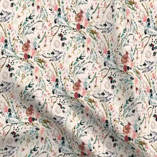 Various Fabrics by the Yard or Fat Quarter Floral Blush Pink Flower Vintage Flowers Girl Rose Botanical Custom Printed Fabric by Spoonflower {5}