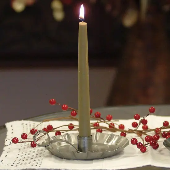 Sunshine Candleworks Holiday Bayberry 9 inch Olive Green Taper Candle Set of 2 {1}