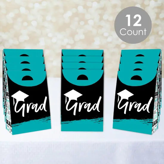 Big Dot of Happiness Teal Grad - Best is Yet to Come - Turquoise Graduation Gift Favor Bags - Party Goodie Boxes - Set of 12 {3}