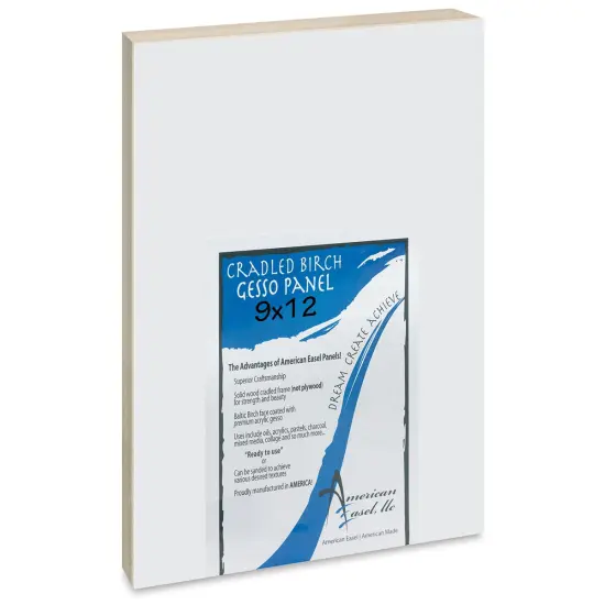 American Easel Gessoed Wood Painting Panel - 9" x 12", 7/8" Cradle {1}