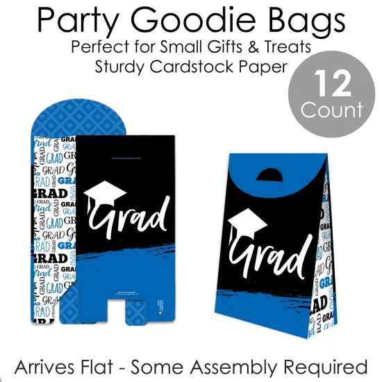 Big Dot of Happiness Blue Grad - Best is Yet to Come - Royal Blue Graduation Gift Favor Bags - Party Goodie Boxes - Set of 12 {7}