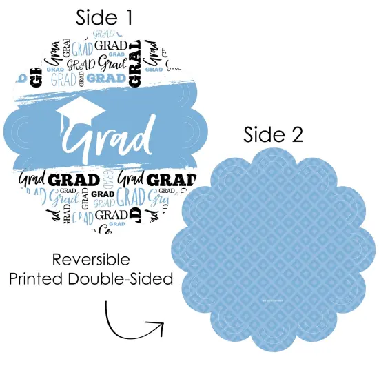 Big Dot of Happiness Light Blue Grad Best is Yet to Come Light Blue Graduation Party Round Table Decorations Paper Chargers Place Setting For 12 {4}