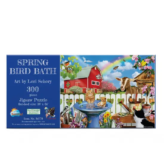 Sunsout Spring Bird Bath 300 pc Jigsaw Puzzle 34779 {4}