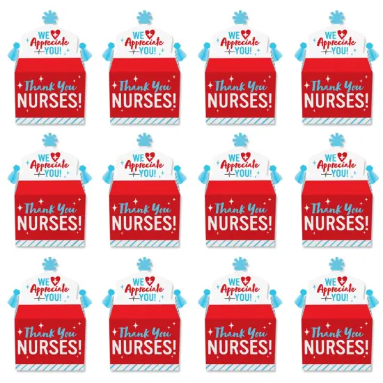 Thank You Nurses - Treat Box Party Favors - Nurse Appreciation Week Goodie Gable Boxes - Set of 12 {6}