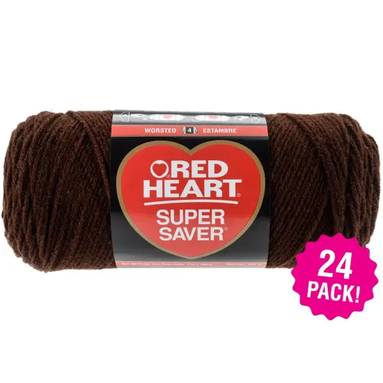 Multipack of 24 - Red Heart Super Saver Yarn-Coffee {1}