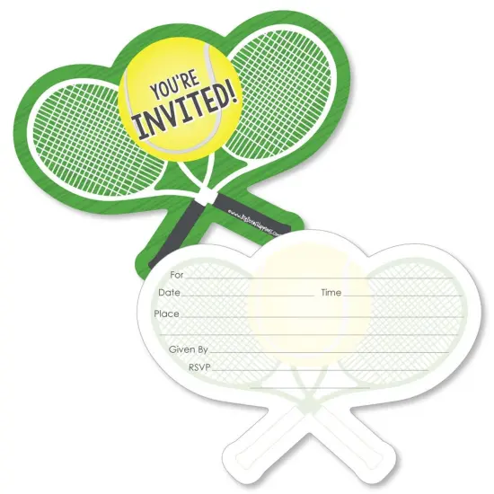 Big Dot of Happiness You Got Served - Tennis - Shaped Fill-in Invites - Baby Shower or Tennis Birthday Party Invite Cards with Envelopes - Set of 12 {1}