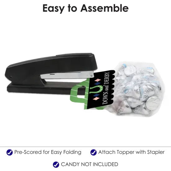 Big Dot of Happiness Kentucky Horse Derby - DIY Horse Race Party Clear Goodie Favor Bag Labels - Candy Bags with Toppers - Set of 24 {6}